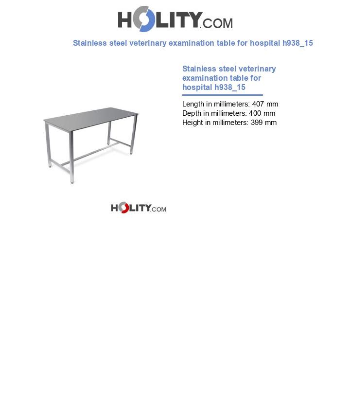 Stainless steel veterinary examination table for hospital h938_15