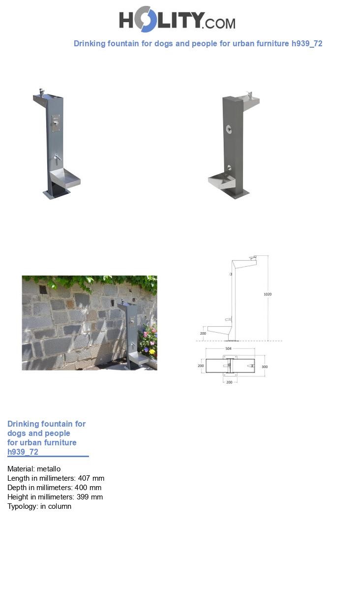 Drinking fountain for dogs and people for urban furniture h939_72