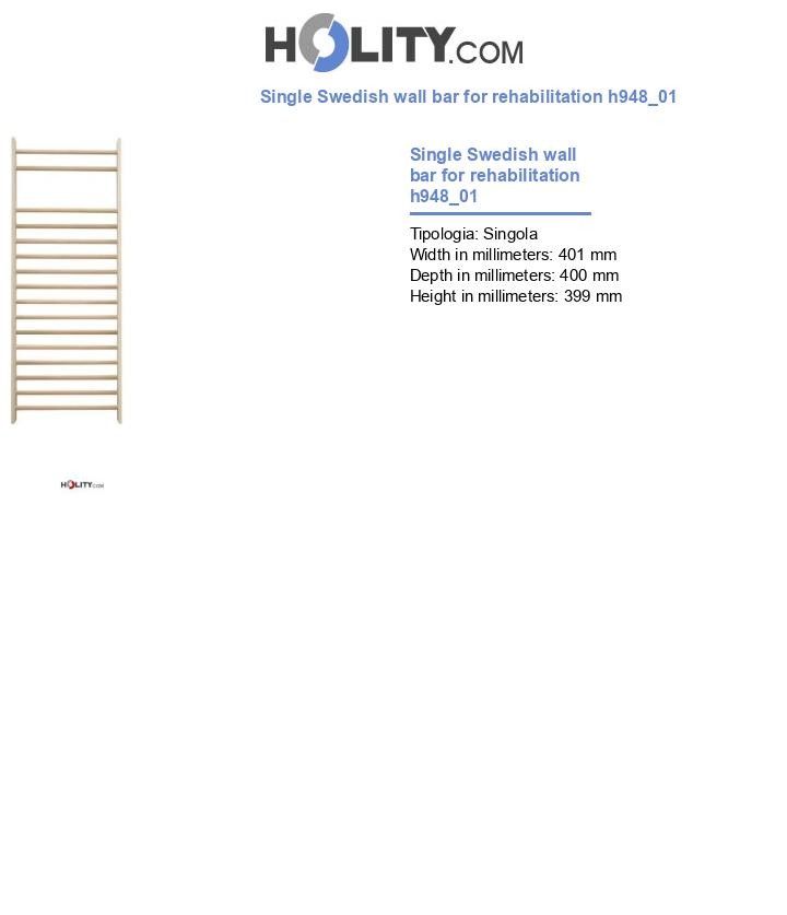 Single Swedish wall bar for rehabilitation h948_01
