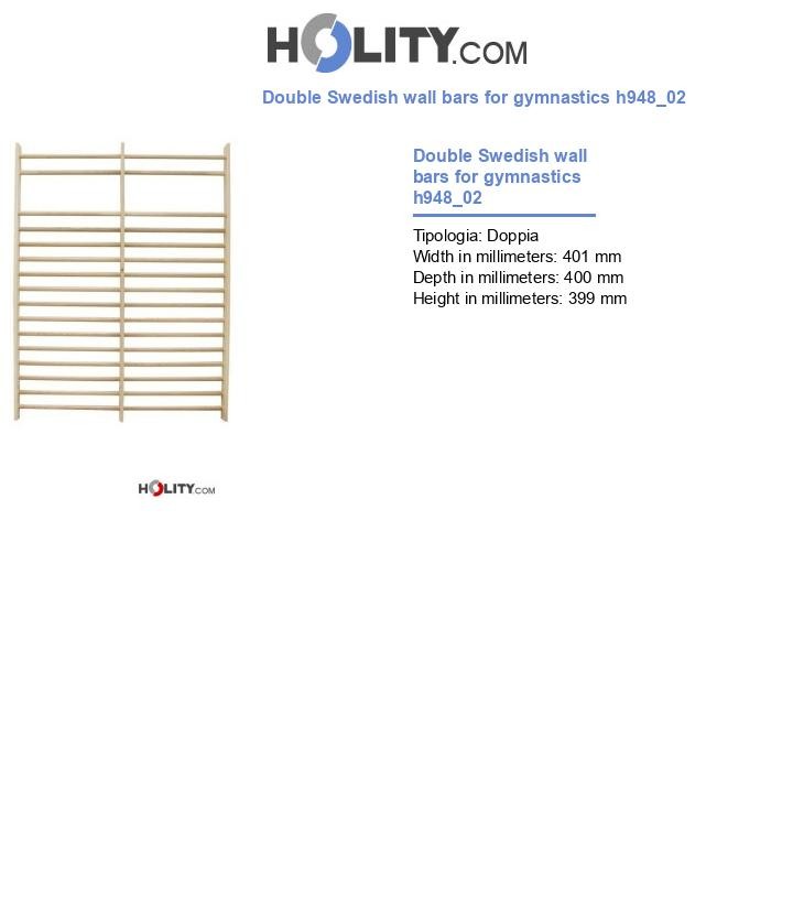 Double Swedish wall bars for gymnastics h948_02