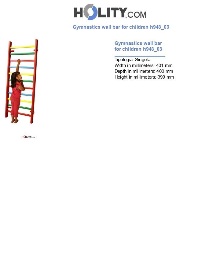 Gymnastics wall bar for children h948_03