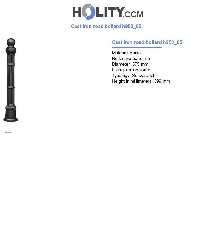 Cast iron road bollard h950_05