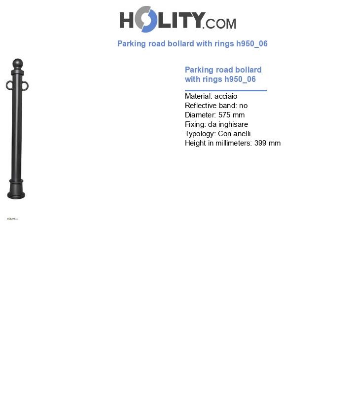 Parking road bollard with rings h950_06