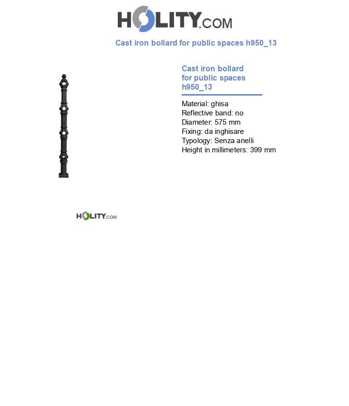 Cast iron bollard for public spaces h950_13