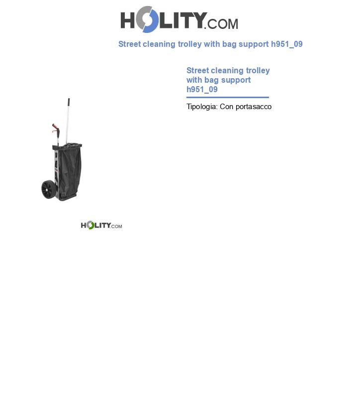 Street cleaning trolley with bag support h951_09