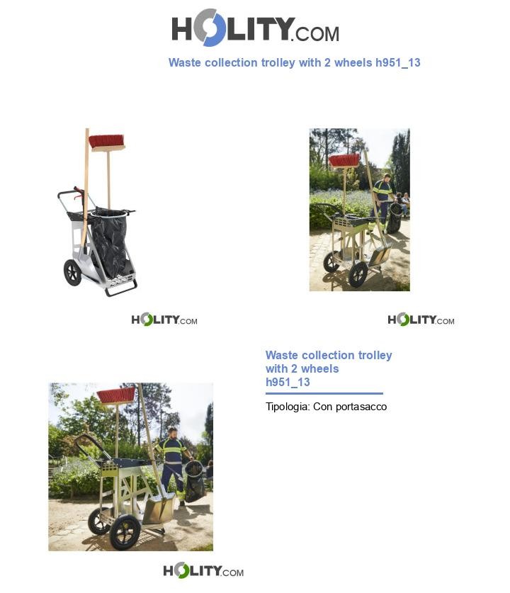 Waste collection trolley with 2 wheels h951_13