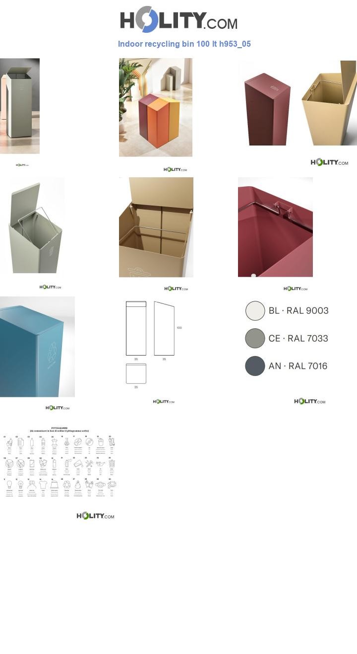 Indoor recycling bin 100 lt h953_05