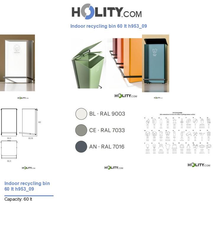 Indoor recycling bin 60 lt h953_09