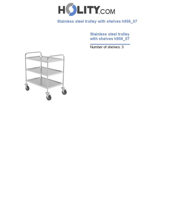 Stainless steel trolley with shelves h956_07