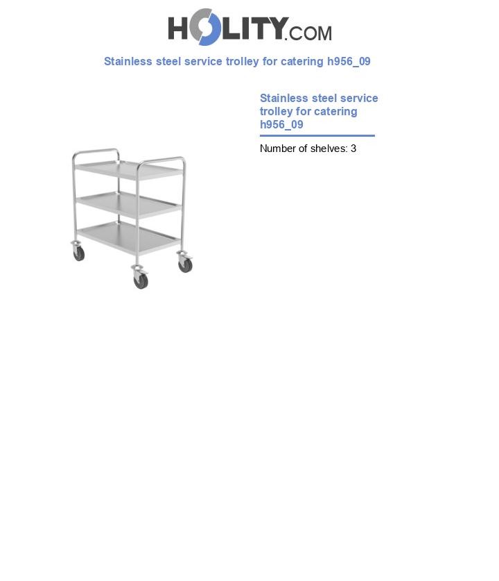 Stainless steel service trolley for catering h956_09