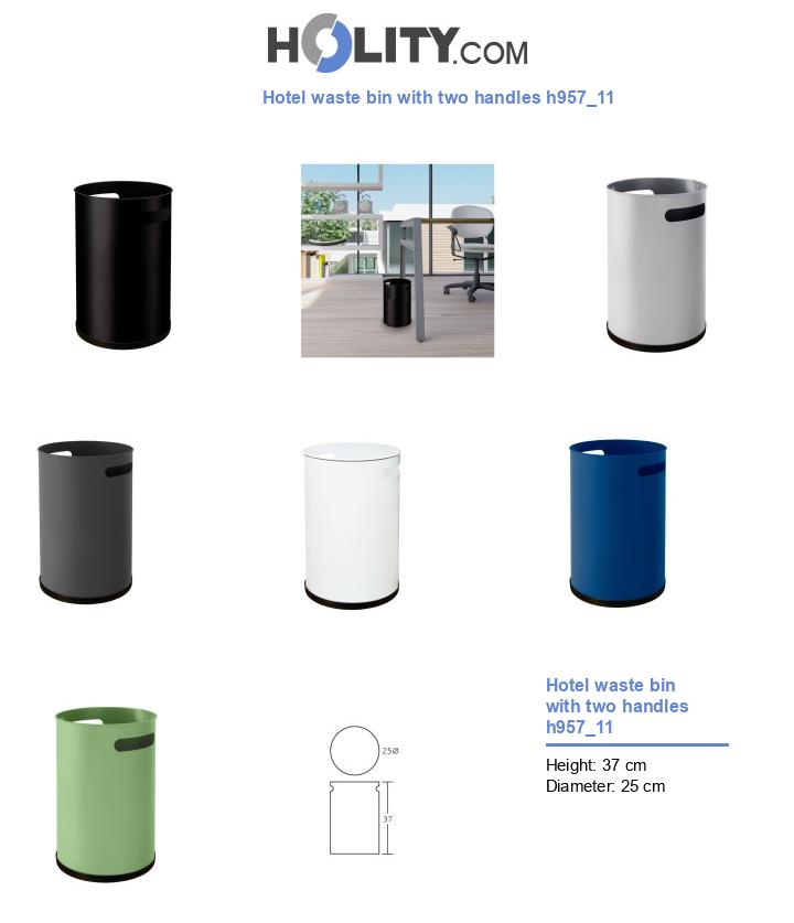 Hotel waste bin with two handles h957_11