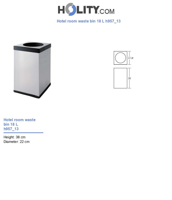 Hotel room waste bin 18 L h957_13