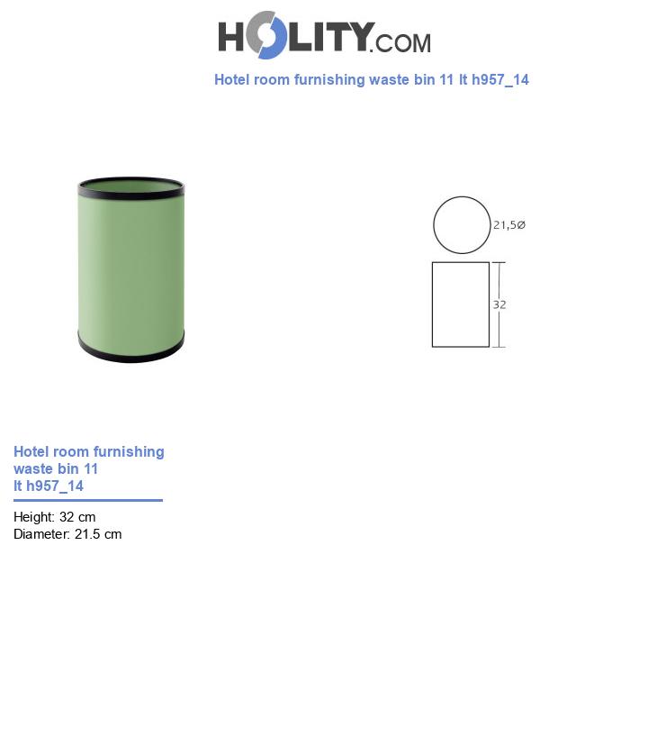 Hotel room furnishing waste bin 11 lt h957_14