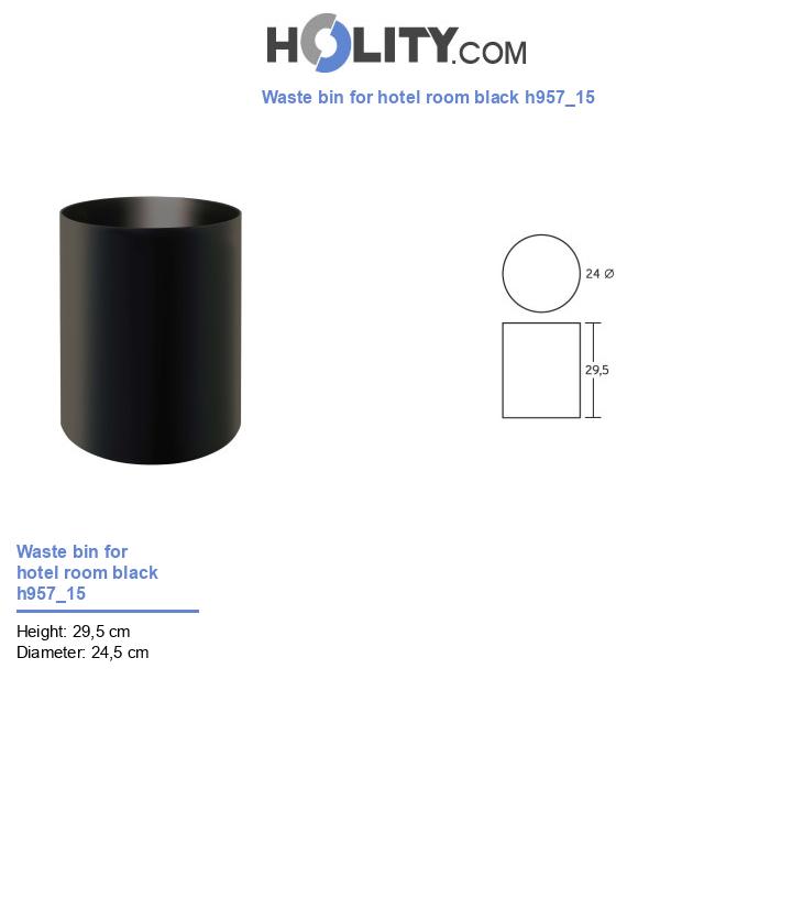 Waste bin for hotel room black h957_15
