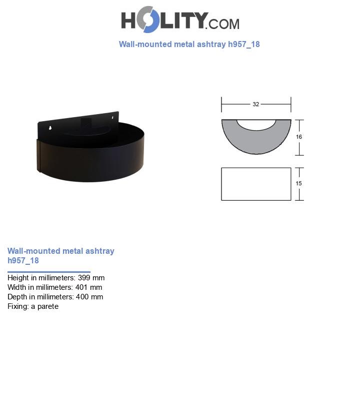 Wall-mounted metal ashtray h957_18