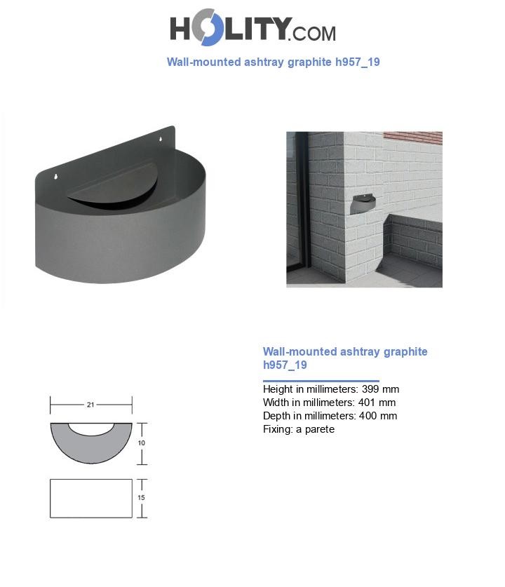 Wall-mounted ashtray graphite h957_19