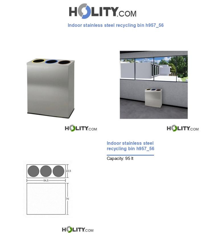 Indoor stainless steel recycling bin h957_56