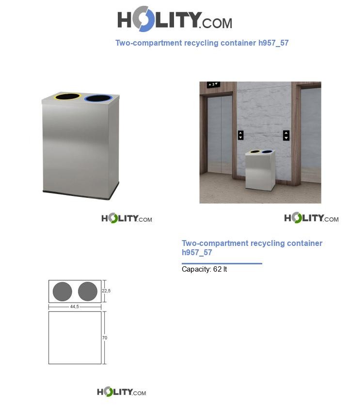 Two-compartment recycling container h957_57