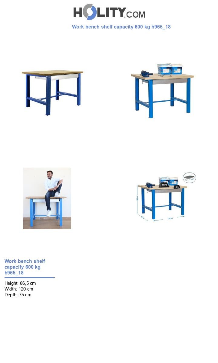 Work bench shelf capacity 600 kg h965_18