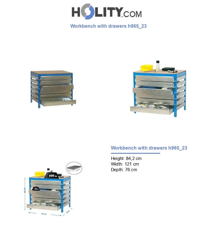 Workbench with drawers h965_23