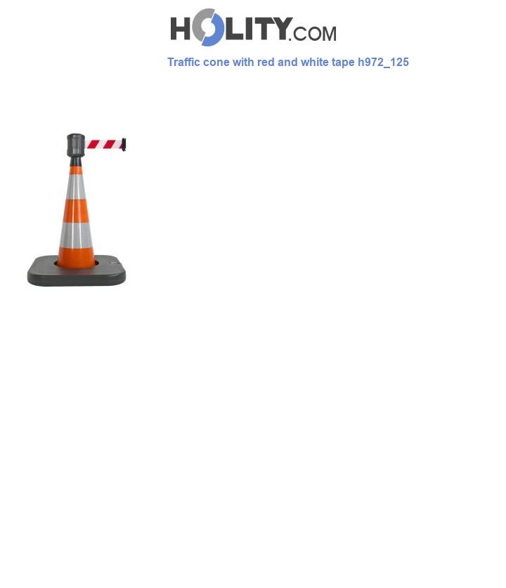 Traffic cone with red and white tape h972_125