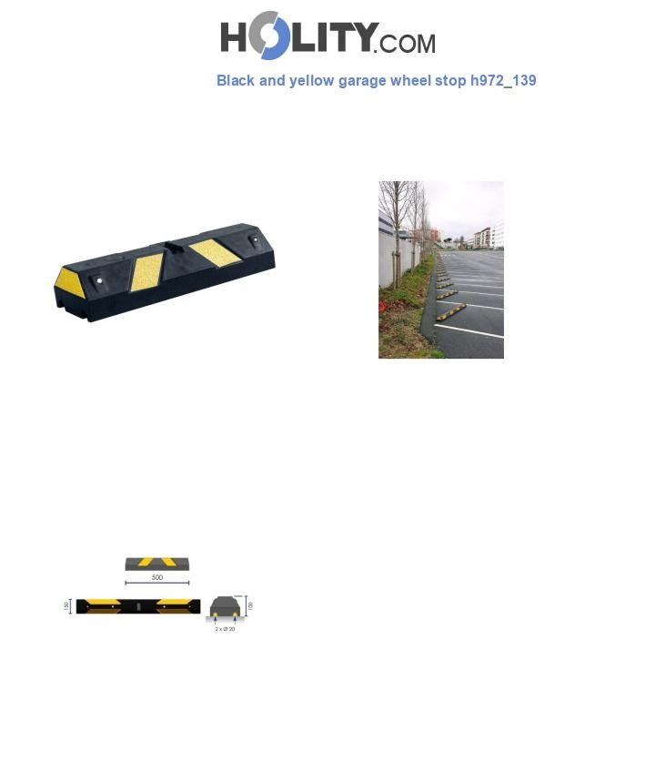 Black and yellow garage wheel stop h972_139