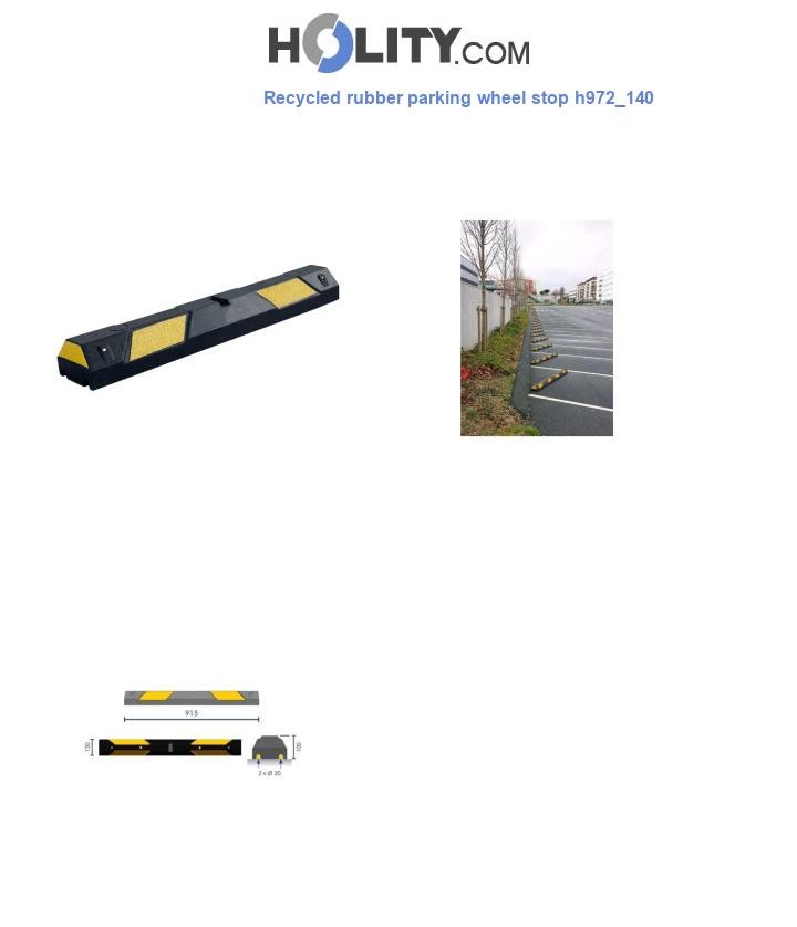 Recycled rubber parking wheel stop h972_140