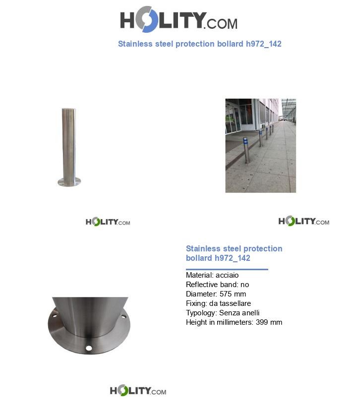 Stainless steel protection bollard h972_142