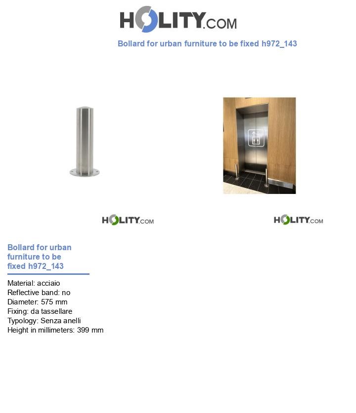 Bollard for urban furniture to be fixed h972_143