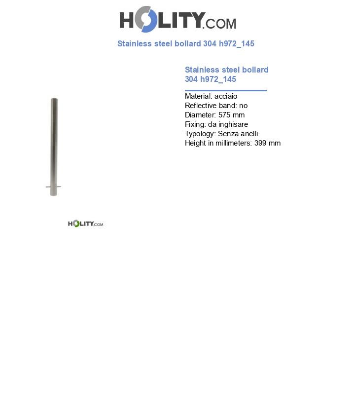 Stainless steel bollard 304 h972_145