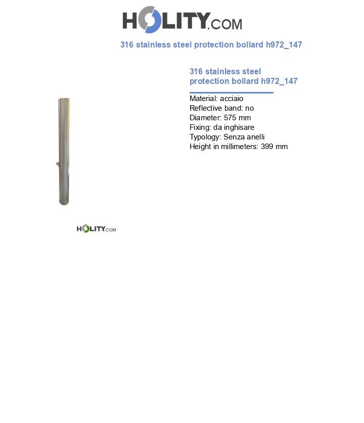 316 stainless steel protection bollard h972_147