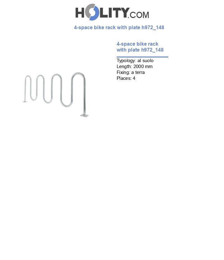 4-space bike rack with plate h972_148