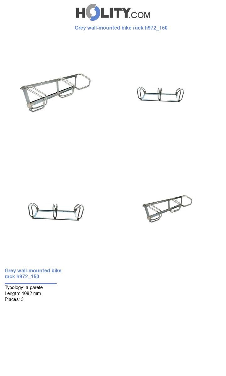 Grey wall-mounted bike rack h972_150