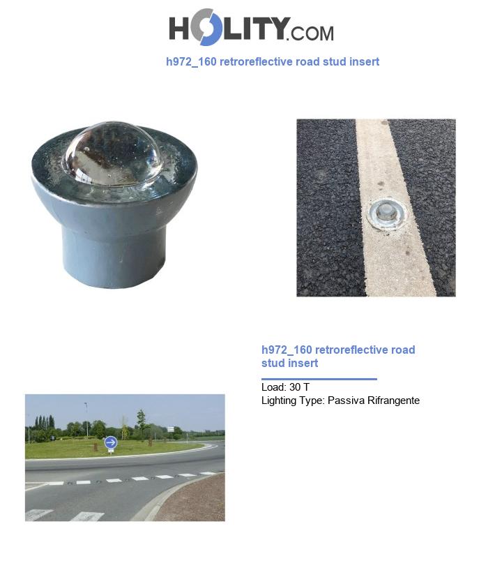 h972_160 retroreflective road stud insert