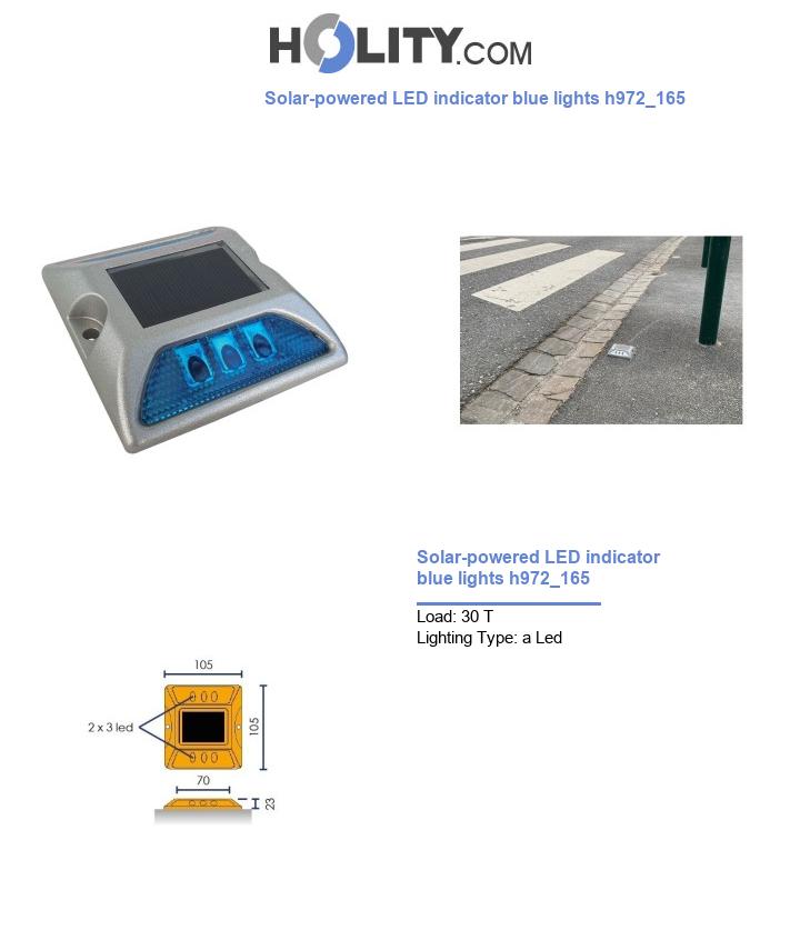 Solar-powered LED indicator blue lights h972_165