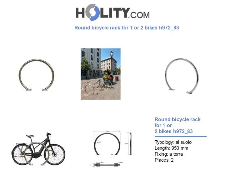 Round bicycle rack for 1 or 2 bikes h972_83