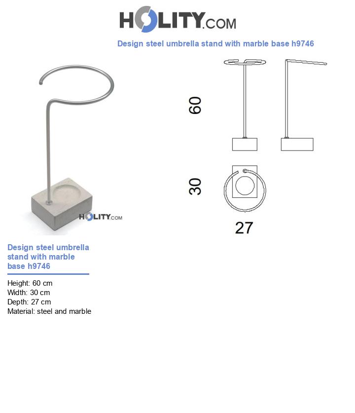 Design steel umbrella stand with marble base h9746