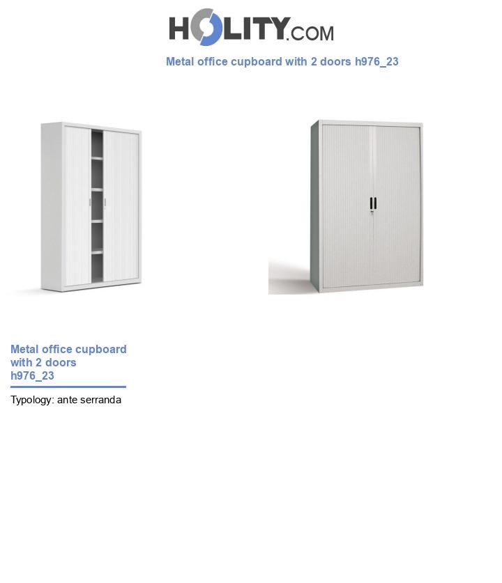 Metal office cupboard with 2 doors h976_23