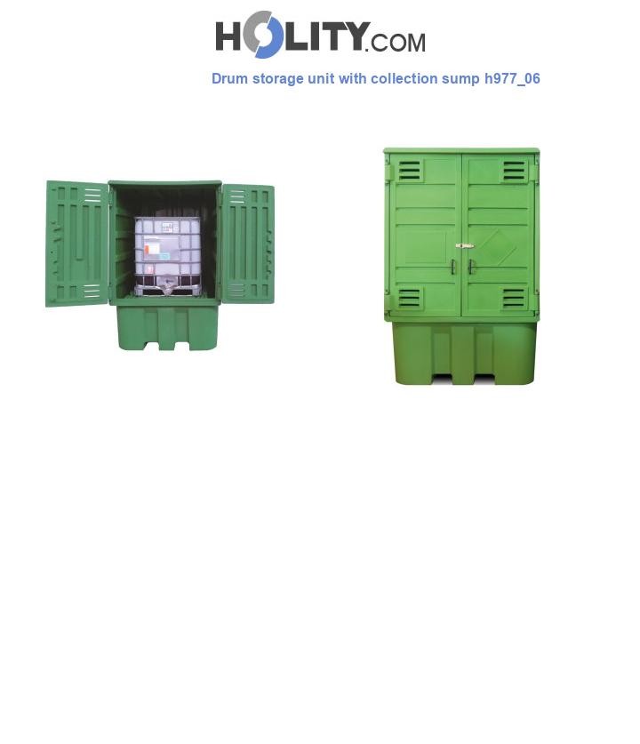 Drum storage unit with collection sump h977_06