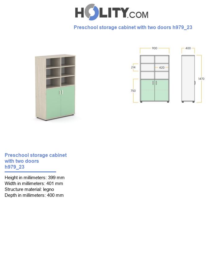 Preschool storage cabinet with two doors h979_23