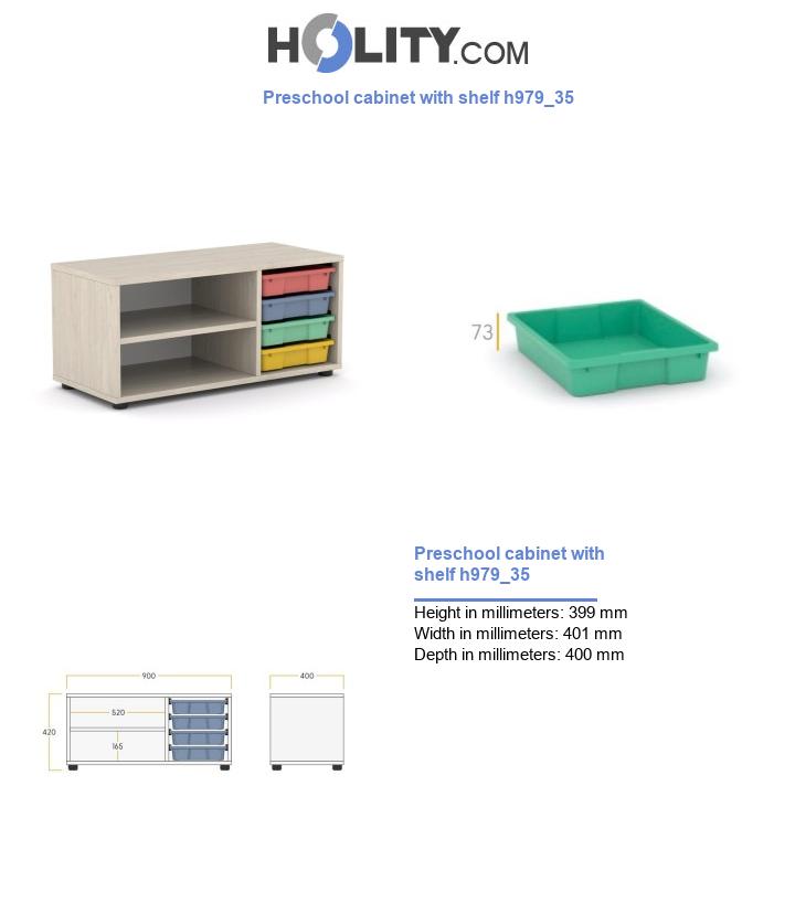 Preschool cabinet with shelf h979_35