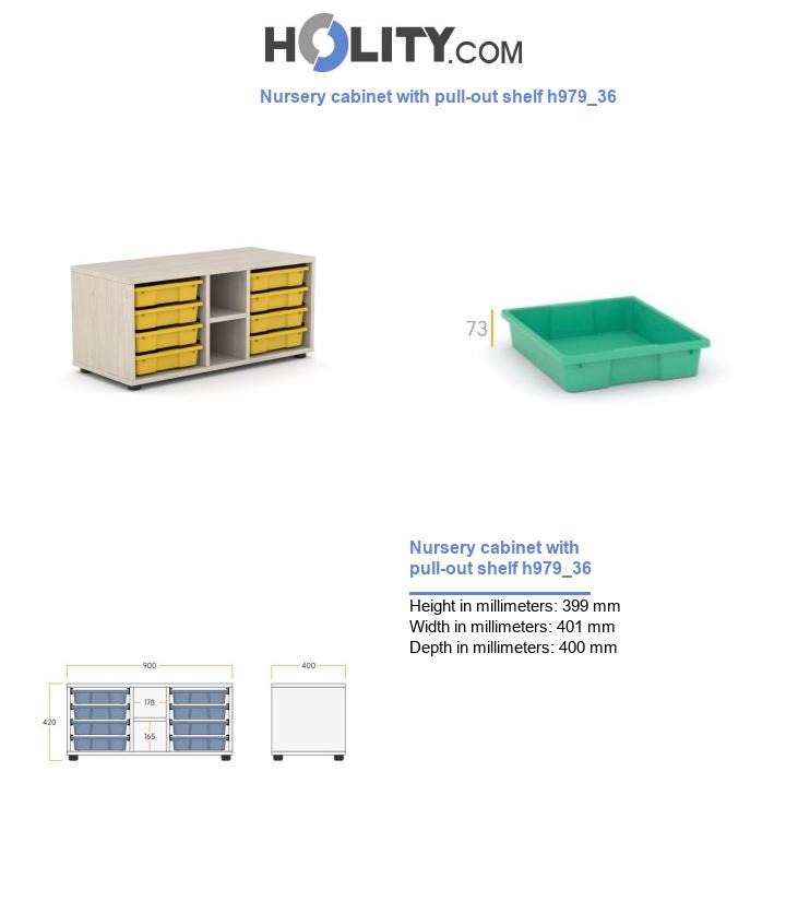 Nursery cabinet with pull-out shelf h979_36