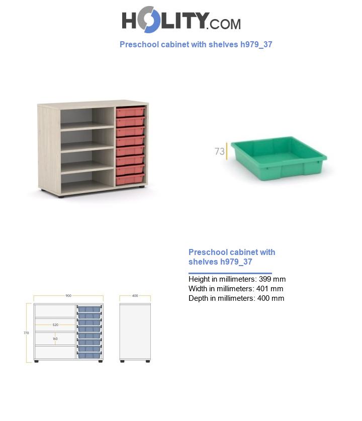 Preschool cabinet with shelves h979_37