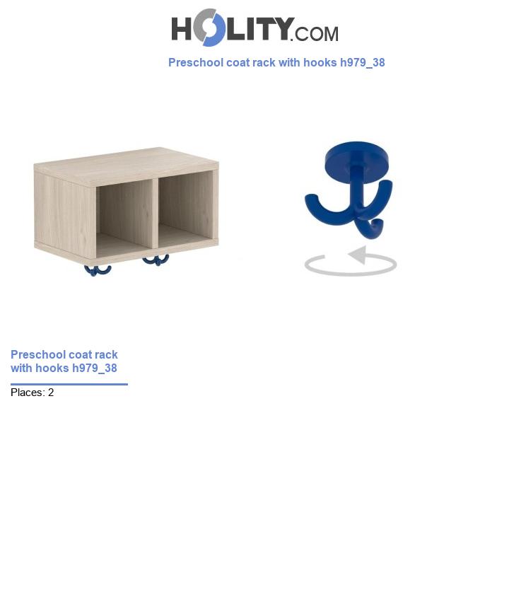 Preschool coat rack with hooks h979_38