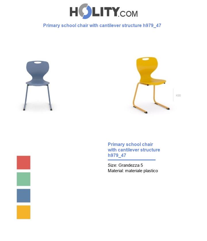 Primary school chair with cantilever structure h979_47