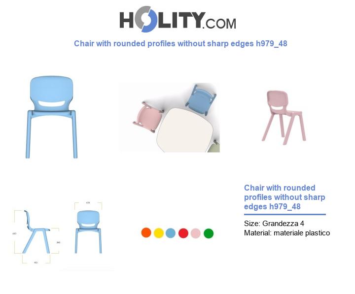 Chair with rounded profiles without sharp edges h979_48