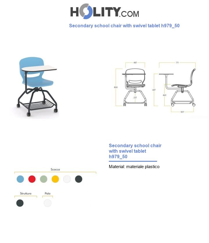 Secondary school chair with swivel tablet h979_50