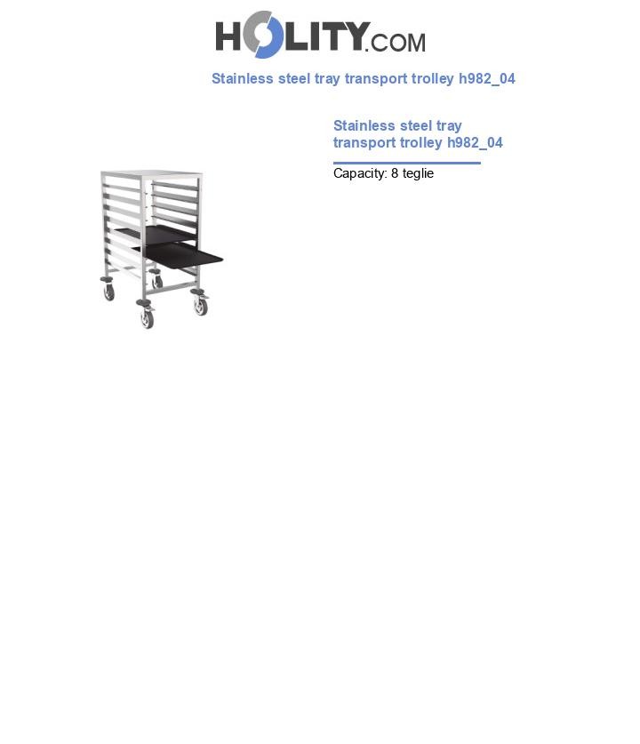 Stainless steel tray transport trolley h982_04