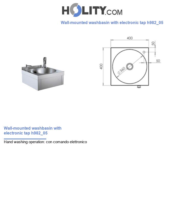 Wall-mounted washbasin with electronic tap h982_05