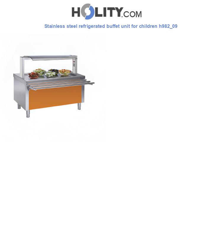 Stainless steel refrigerated buffet unit for children h982_09